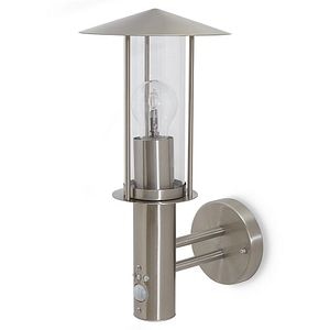 Aplica exterior BLOOMA Chignik ST1017APIR, E27, 60W, IP44, Senzor de miscare, argintiu