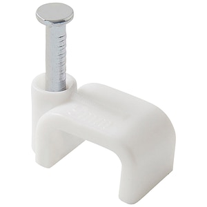 Clips cablu Diall XP, diametru 9 mm, alb, 25 buc