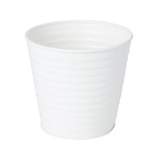 Ghiveci din metal, alb, forma rotunda, 14.7 cm diametru • GoodHome