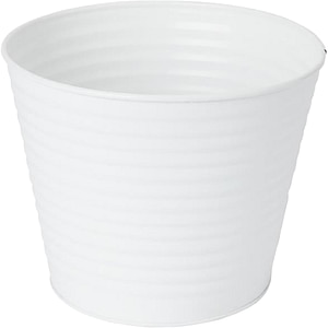 Ghiveci rotund GOODHOME, metal, 20.5 cm, alb