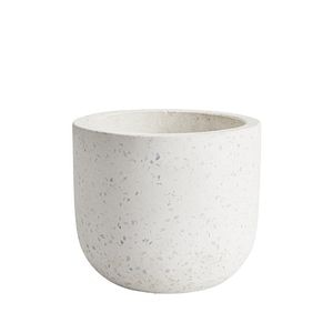 Ghiveci din terrazzo, alb, forma rotunda, 16.2 cm diametru • GoodHome