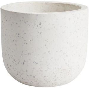 Ghiveci flori GOODHOME, terrazzo, D 16.2 cm, alb