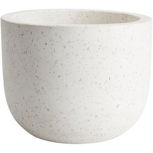 Ghiveci flori GOODHOME, terrazzo, D 21 cm, alb