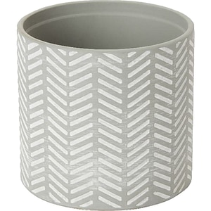 Ghiveci rotund GOODHOME, argila, 13.7 cm, gri/alb