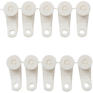 Set 10 agatatori perdea, metal, alb