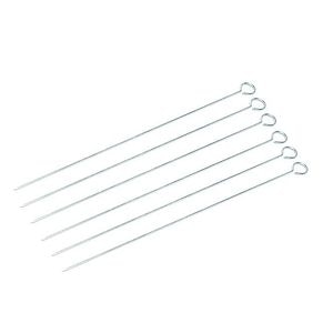 Bete pentru frigarui BLOOMA, 5 x 47 cm, metal, argintiu, 6 buc