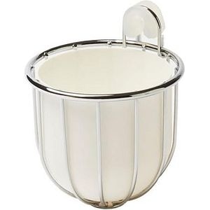 Suport perie WC GOODHOME Koros, montare pe perete, 12.2 x 10.5 x 11.2 cm, polipropilena si polietilena, crom