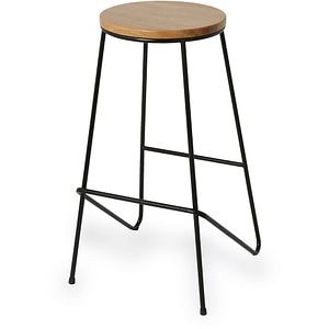Scaun bar Maloux, otel, 40 x 40 x 71 cm, maro-negru