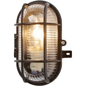 Lampa ovala Bulkhead, E27, 60W, IP44, negru