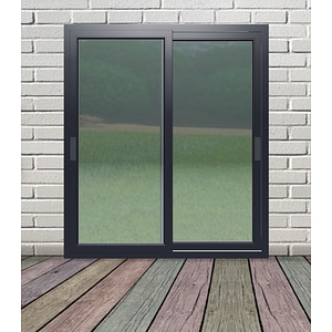 Usa termopan aluminiu interior/exterior, culisanta, cu geam, 1 C, gri, reversibila, simpla deschidere, 180 x 200 cm