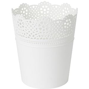 Ghiveci flori GOODHOME Dantela, plastic, D 18 cm, alb