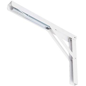 Suport pliabil pentru raft GOODHOME Squiz, 15 x 20 x 15.8 cm, sarcina maxima 200 kg, otel, alb