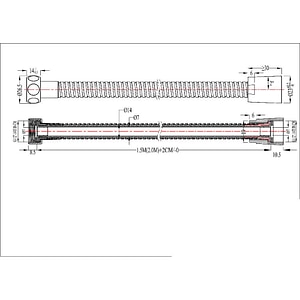 Furtun de dus 100668497, 2 m, argintiu
