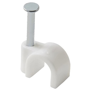 CLIPS ROTUND CABLU 7MM ALB 25BUC