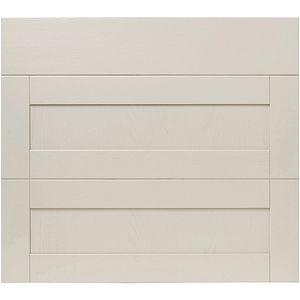 Front usa si 3 sertare GOODHOME Verbena, Lemn masiv, 79.7 x 71.5 x 2 cm, Gri