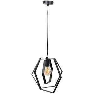 Pendul hexagon LUMINEX, E27, 60W, negru