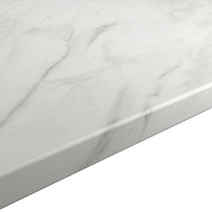 Blat insula bucatarie GOODHOME Algiata, PAL, 200 x 90 x 2.2 cm, alb marmura