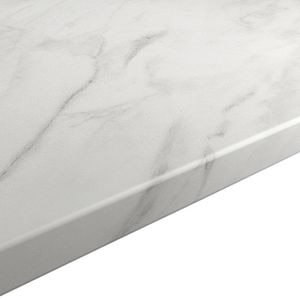 Blat bucatarie GOODHOME Agliata, PAL, 300 x 62 cm x 2.2 cm, alb marmura