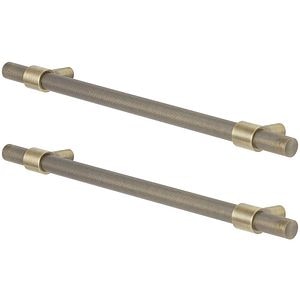 Set 2 manere pentru dulap bucatarie GOODHOME Dukkah, 25.7 cm x 3.5 cm, otel, efect alama