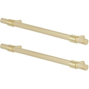 Set 2 manere pentru dulap bucatarie GOODHOME Dukkah, 25.7 cm x 3.5 cm, otel, auriu