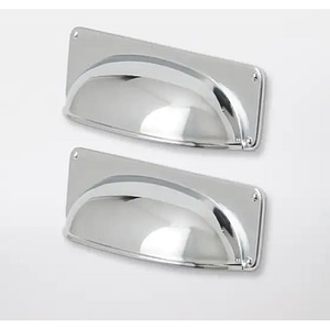 Maner mobila GOODHOME, 9.6 x 2.5 x 3cm, aliaj de zinc, argintiu