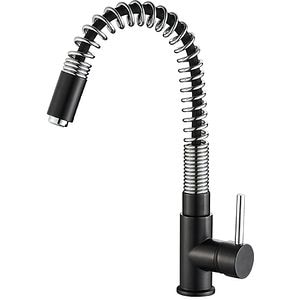 Baterie bucatarie Cooke & Lewis Farin, pipa flexibila, alama, negru