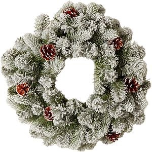 Coronita cu efect inghetat, 50 cm, polietilena si PVC, verde/alb