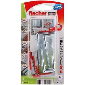 Set de 4 dibluri duopower 8 x 40 cu holsurub in vinclu cromat • Fischer