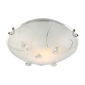 Plafoniera LED, 1 x 60 W, nichel, metal si sticla • Globo Alivia