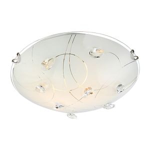Plafoniera LED, 2 x 60 W, nichel, metal si sticla • Globo Alivia