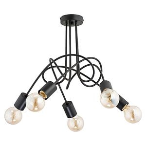 Lustra, Negru, 300 W, 5 x E27 •  Tango