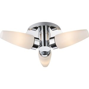 Plafoniera, 3 x 25 W, crom, metal si sticla • Globo Piton