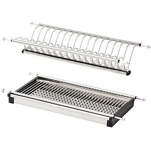 Suport vesela GOODHOME Pebre, 49.7 x 22.3 x 8.8 cm, plastic si otel, argintiu