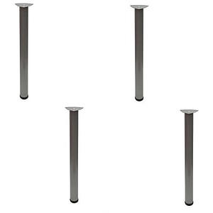Set picioare masa SITE, 4 bucati, 71x6 cm, otel, argintiu