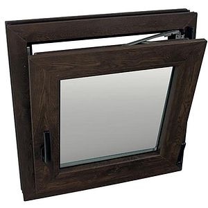 Fereastra termopan FENSTERWELT, PVC, 6 camere, 56 x 56 cm, deschidere oscilobatanta stanga, nuc