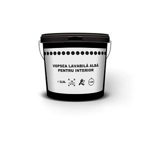 Vopsea lavabila, de interior, alba, 2.5 L