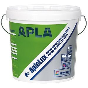 Vopsea superlavabila APLA, pentru interior/exterior, alb, 9 l
