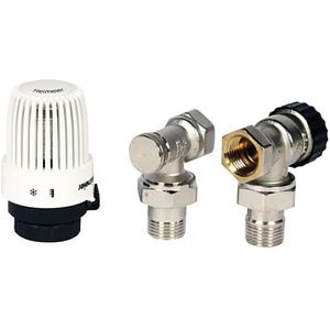 Robineti termostati HEIMEIER 110-008B, tur-retur, 1/2", alb