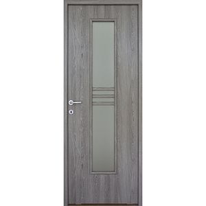 Usa interior Karpat, cu geam, reversibila, MDF, 88 x 203 cm, gri