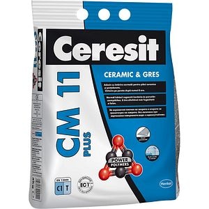 Adeziv standard pentru gresie si faianta CERESIT CM 11 Plus, gri, interior/exterior, 5 kg