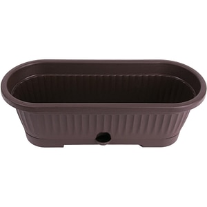 Jardiniera forma dreptunghiulara VERBENA, plastic, 30 x 12.10 x 9.4 cm, maro inchis