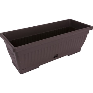 Jardiniera forma dreptunghiulara VERBENA, plastic, 50 x 19.80 x 15.7 cm, maro inchis