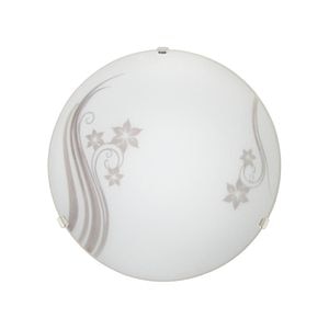 Plafoniera, 1 x E27, alb, metal si sticla, 25 cm  •  Klausen Flos