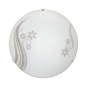 Plafoniera, 1 x 60W, alb, metal si sticla, 30 cm  •  Klausen Flos