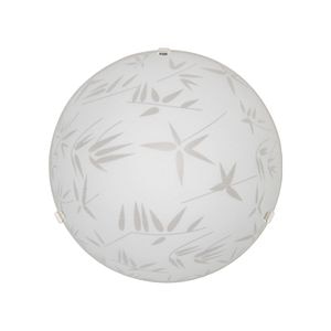 Plafoniera, 1 x E27, alb, metal si sticla, 25 cm  •  Klausen Petal