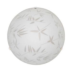 Plafoniera, 1 x 60 W, alb, metal si sticla, 30 cm  •  Klausen Petal