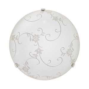Plafoniera LED, E27, alb, metal si sticla, 30 cm  •  Klausen Floro