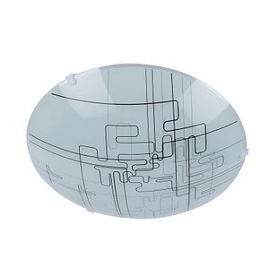 Plafoniera, alb, metal si sticla, 25 cm  •  Klausen Tetrix