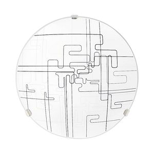 Plafoniera, 1 x E27, alb, metal si sticla, 40 cm  •  Klausen Tetrix