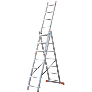 Scara pliabila 100869300, Inaltime lucru 488 cm, 3x7 trepte, aluminiu